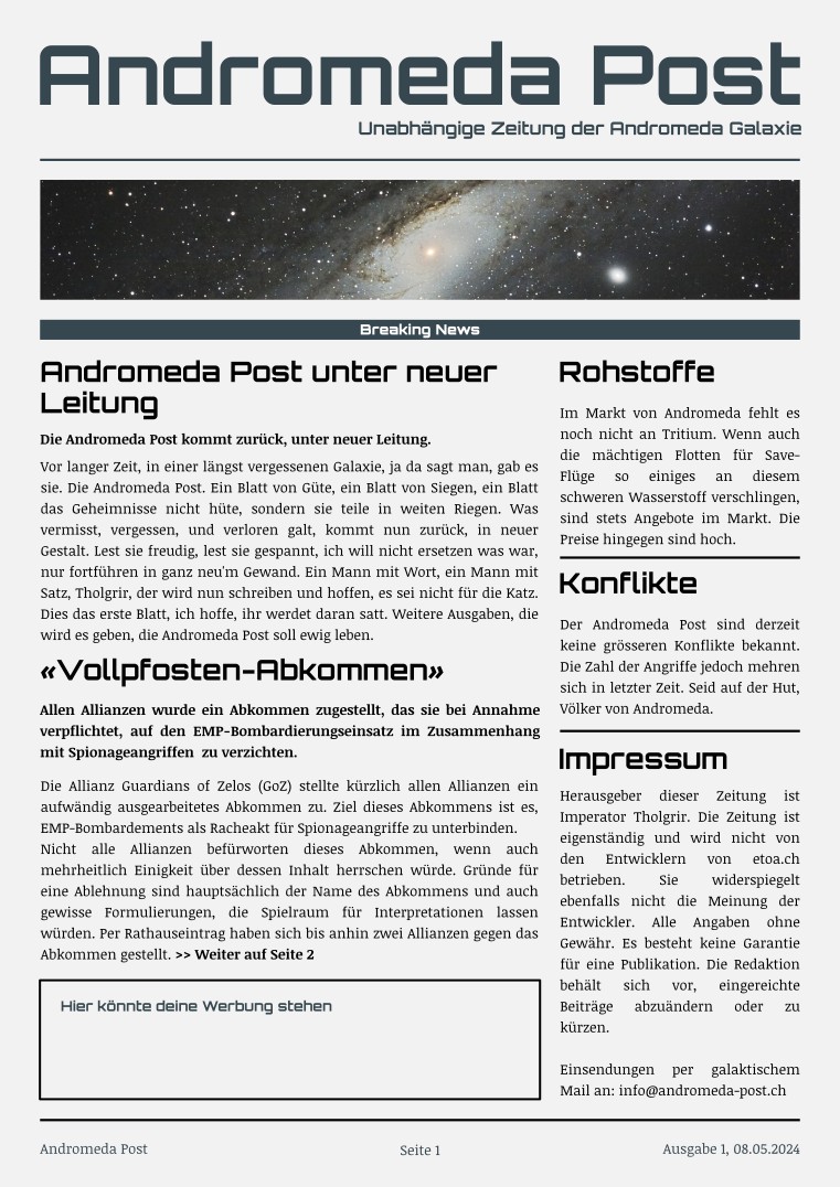 Titelblatt Ausgabe 1