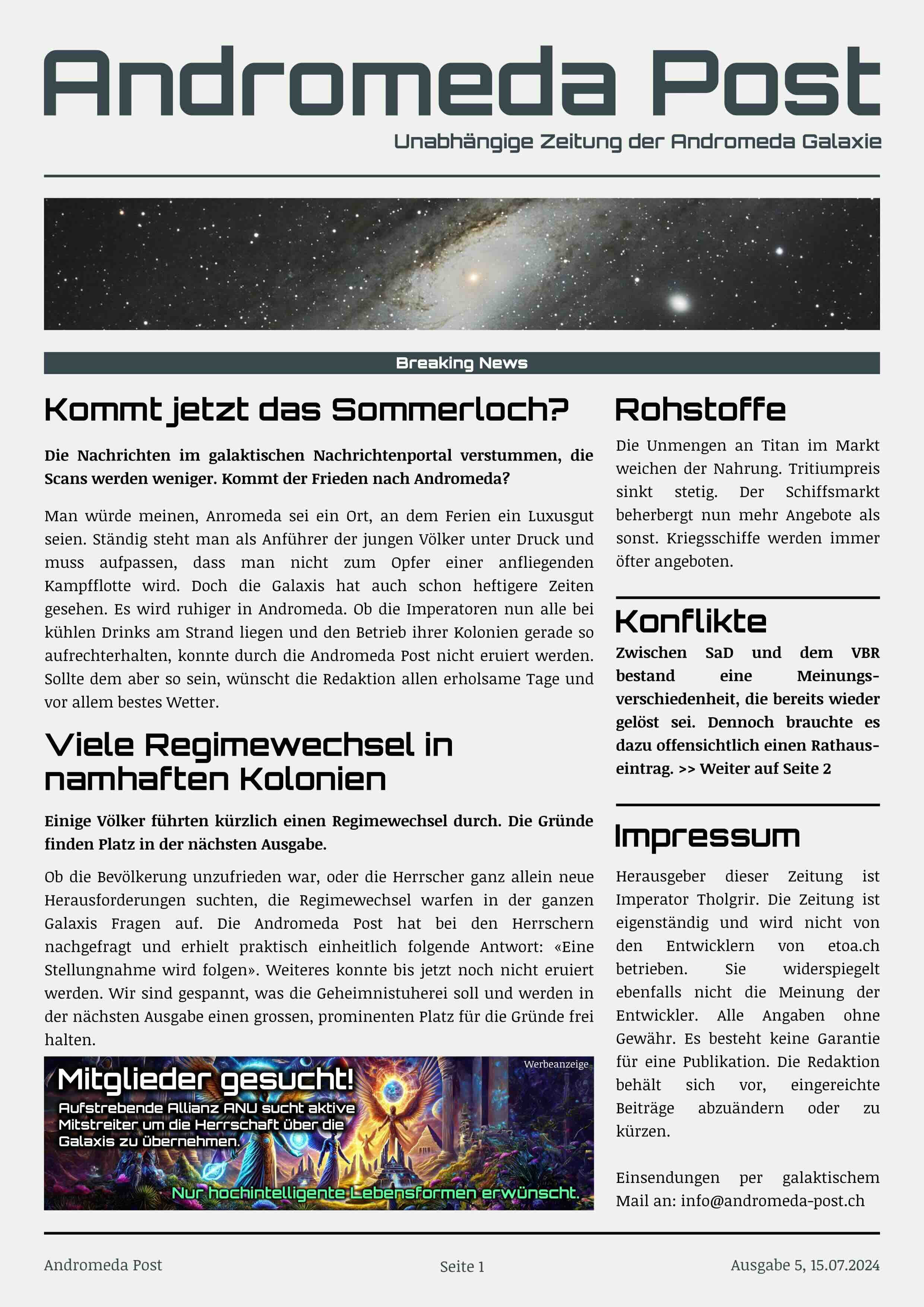 Titelblatt Ausgabe 5